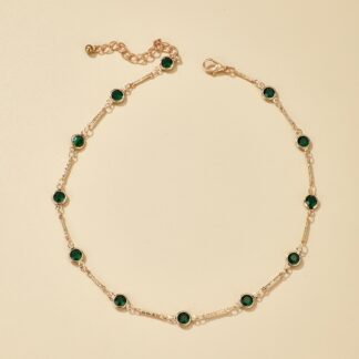 Green Rhinestone Chain Choker